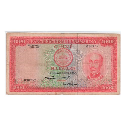 Португальская-Гвинея-(Гвинея-Биссау)-1000-эскудо-1964-г1 Португальская Гвинея (Гвинея-Биссау) 1000 эскудо 1964 г